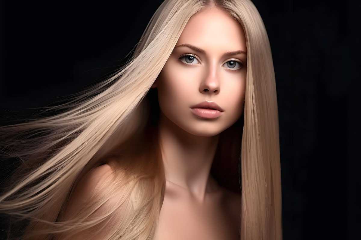 Donna dai capelli lisci e biondi
