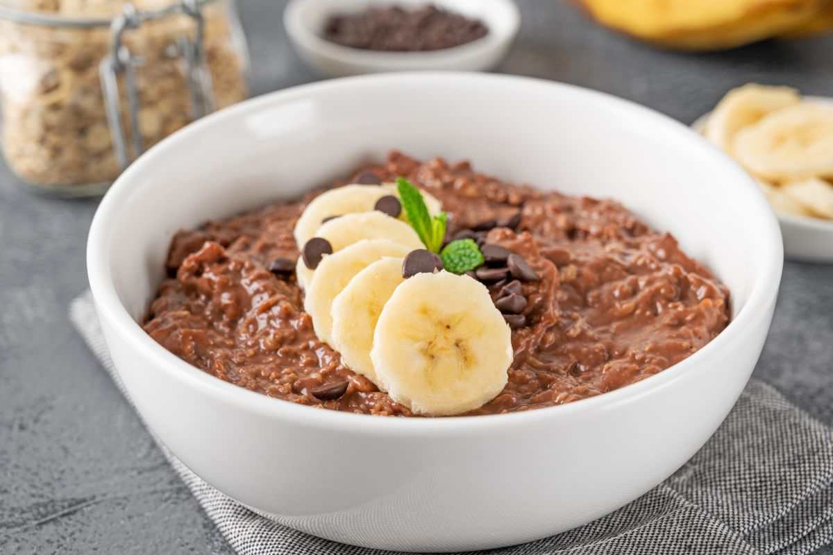 Porridge cacao e banane