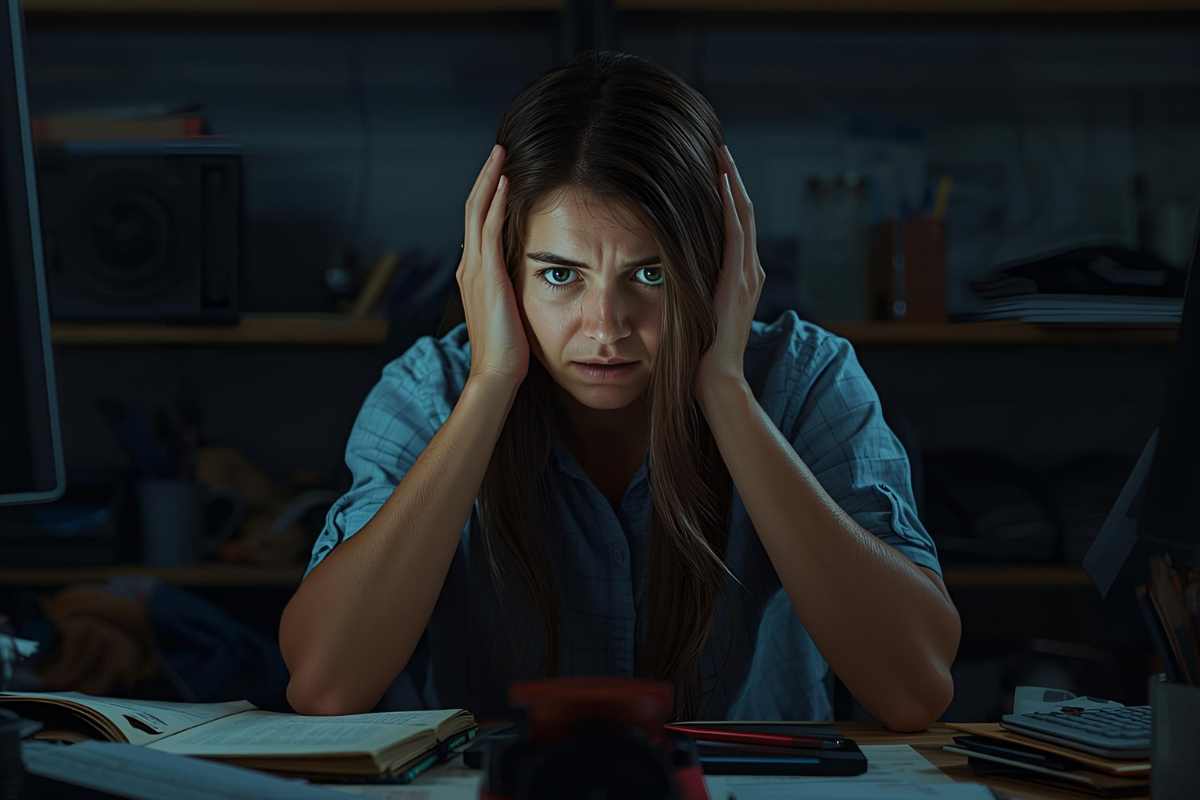 ragazza fissa uno schermo