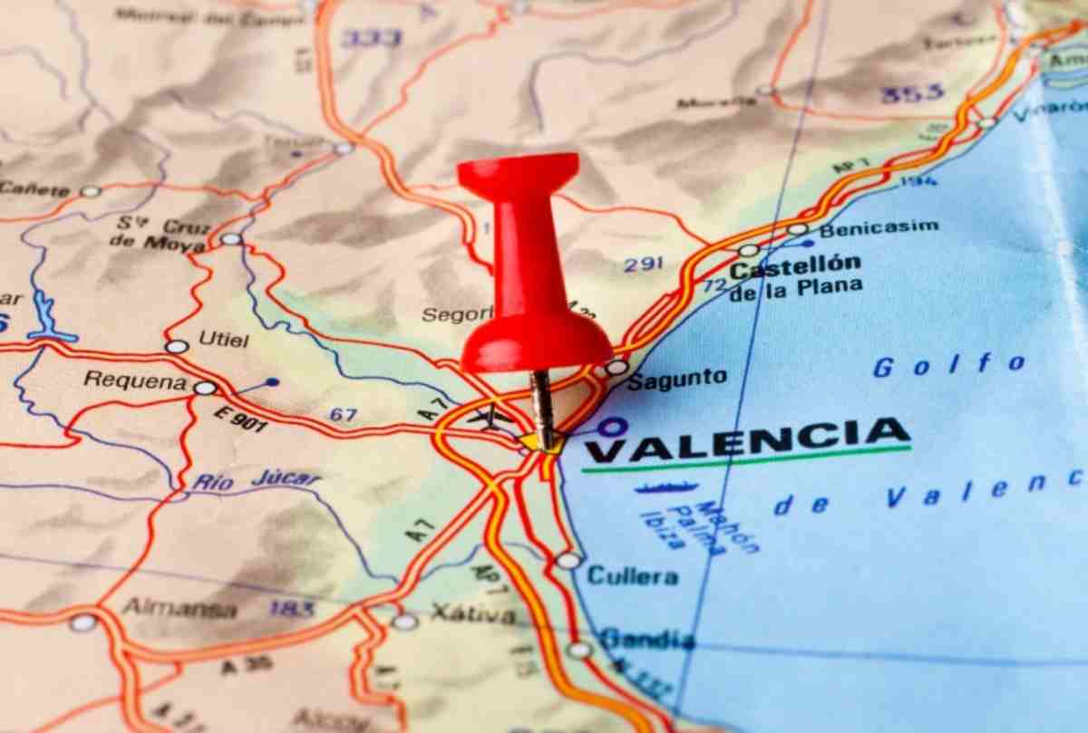 Valencia sulla cartina