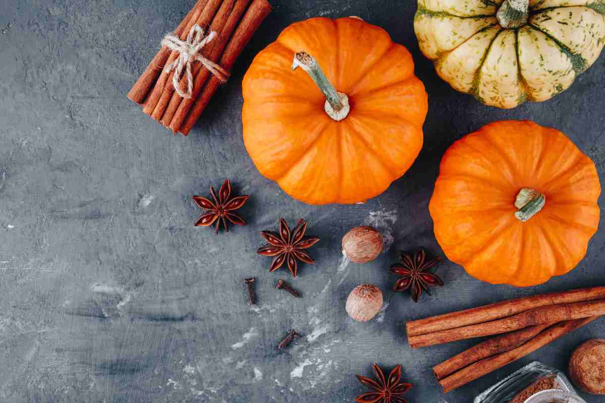 zucca e cannella su un tavolo