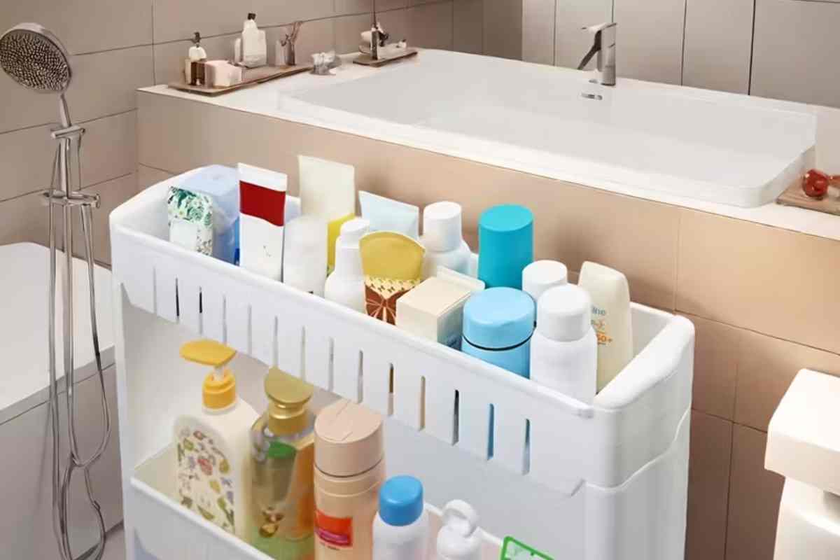 il portaoggetti di temu in bagno