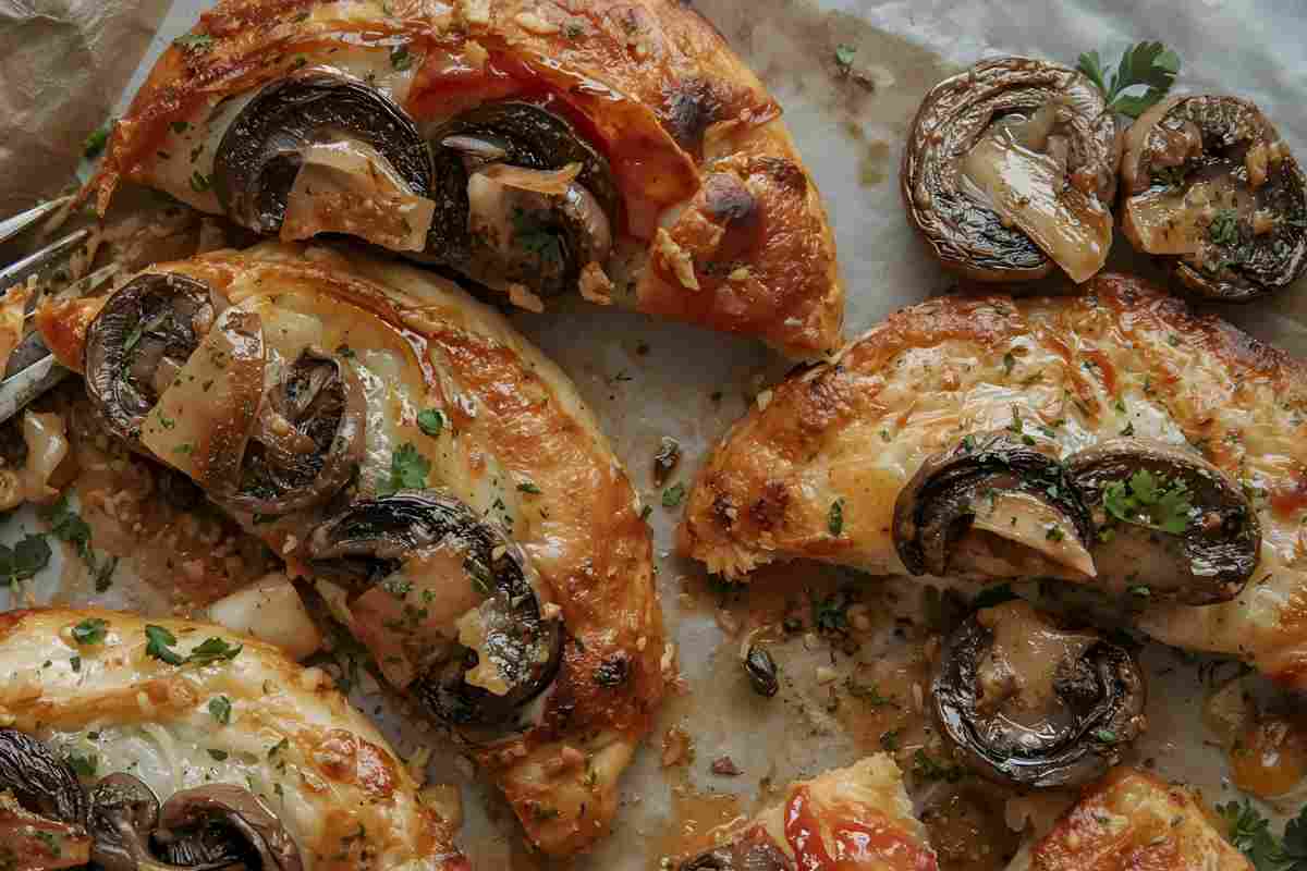 tasche di pizza ai funghi porcini