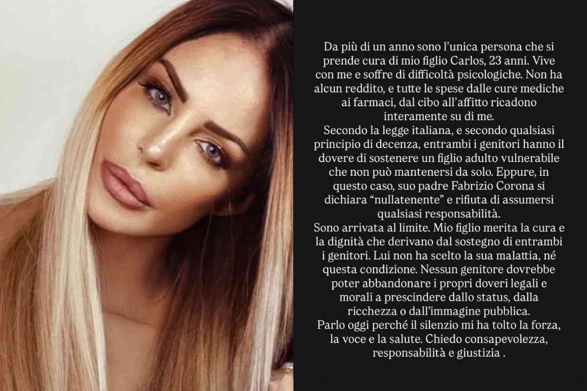 L'attacco della Moric sul profilo Instagram