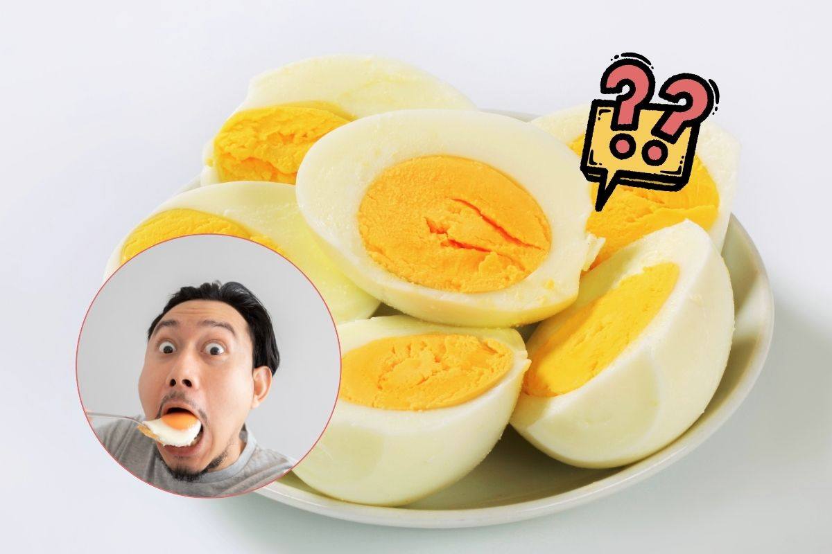 Uova sode spaccate a metà