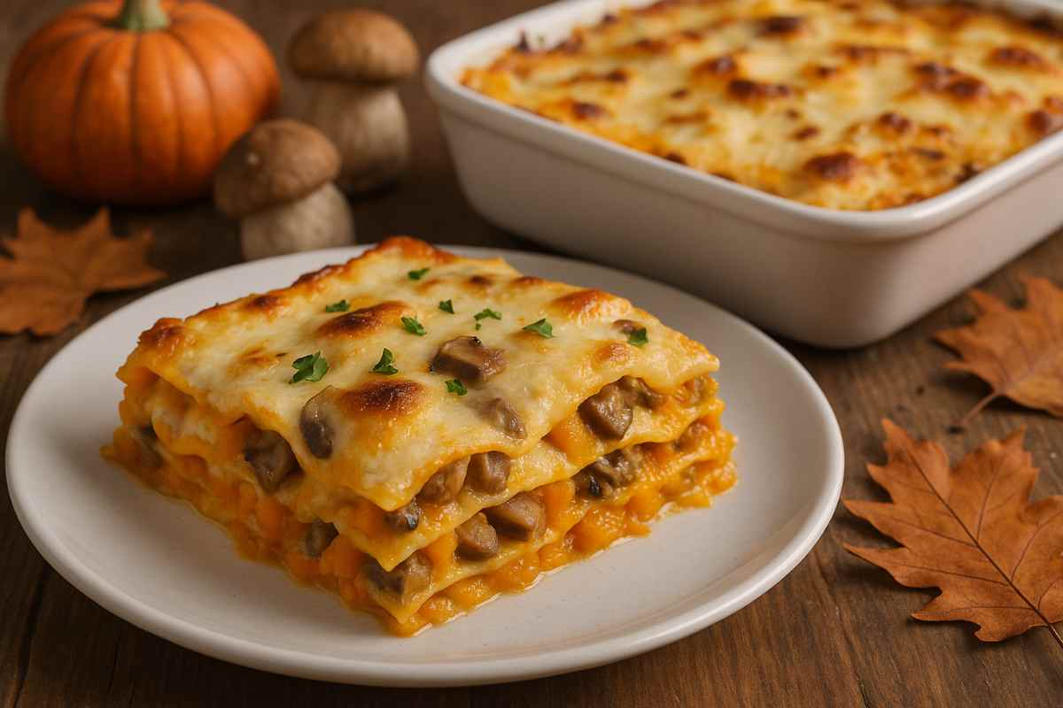lasagne zucca e funghi
